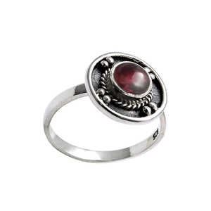 Garnet Jewelry For Women Bohemian Style <b>Ring</b> <b>Crafted</b> From 925 Sterling Silver Round Cut Gemstone Trending Handmade <b>Ring</b> For Love - Product Image 3