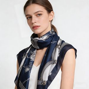 100% Silk Twill Square Scarf Custom Digital Print Women Fashion Neck Wrap <b>Shawl</b> Wholesale Bandana Headscarf OEM ODM 90x90cm - Product Image 3