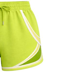 Women <b>Lime</b> <b>Green</b> Sports <b>Shorts</b> Polyester Spandex Breathable Mesh Panel Elastic Waist Drawstring Gym Running Workout Casual - Product Image 4