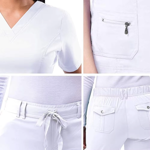 Wholesale Quick Dry Joggers Short Sleeve <b>Scrub</b> Suits Dental Nurse Doctor Uniforms Pet Hospital Workwear for Men Women - Product Image 4