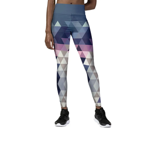 Leggings de sport anti-rétrécissement pour femmes, sublimation, vente en gros, leggings personnalisés imprimés avec poches, tissu doux en polyester et élasthanne - Product Image 3