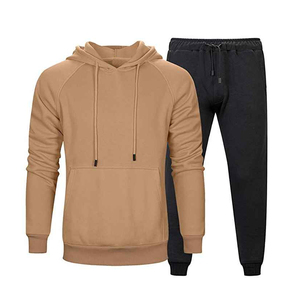 Ensemble de survêtement pour homme au design tendance, avec blocs de couleur, manches longues, pantalon à cordon de serrage, vêtements décontractés en tissu polyester et coton - Product Image 4