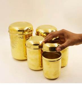 Designer Hammered Copper Canister Set with Lid, Airtight Kitchen Storage <b>Jars</b> for Coffee Tea Sugar, Premium Copper Containers - Product Image 6