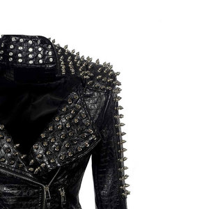 Veste de moto asymétrique courte en cuir d'agneau véritable rouge pour femme, respirante, avec fermeture éclair, manches longues, coupe-vent, automne-hiver - Product Image 5