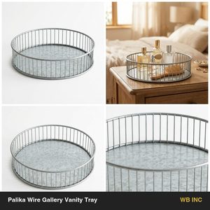 Bandeja Decorativa de Hierro Galvanizado Natural Hecha a Mano de 25 cm con Borde Abierto Tipo Jaula, para Decoración del Hogar y Uso en Hoteles - Product Image 5
