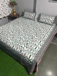 Traditional Printed Floral Cotton Bedding Set <b>Double</b> King Size Handmade All Season Home Use - Product Image 2