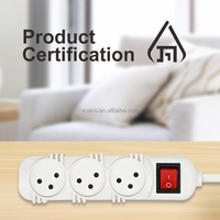 Multiprise de haute qualité SII pour matériau PP blanc, 3 voies, 16A 250V, 5/6 prises, interrupteur, norme israélienne