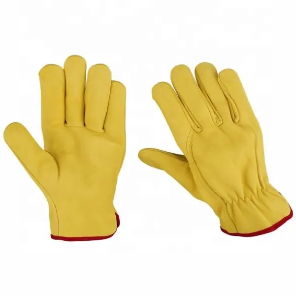 Leather Driver Glove Work Gloves For General work/Truck Driving/Warehouse/Gardening/Farming Industrial Gloves