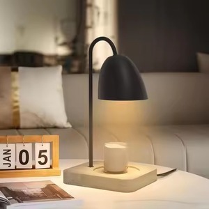 Lampe chauffe-bougie électrique noire et or, réglable en hauteur, à intensité variable, avec minuterie 2H 4H 8H et ampoules, pour la maison, la chambre et l'aromathérapie - Product Image 1