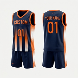 Ensemble de maillots de basket-ball personnalisés, uniforme professionnel anti-transpiration, design dégradé, vêtements de sport professionnels, ensemble de basket-ball - Product Image 5