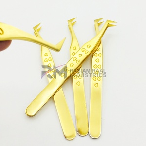 ชุดแหนบต่อขนตาเคลือบทอง ปลายเรียบละเอียด ลายหัวใจ สำหรับต่อขนตา - Product Image 5