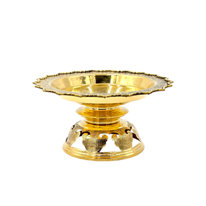Plateau de piédestal en laiton vintage thaïlandais de 6 "produit fait à la main en laiton de l'usine de Thaïlande articles décoratifs en laiton de meilleure qualité - Product Image 6