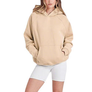 Felpe Casual <span class=keywords><strong>Basic</strong></span> da donna in pile <span class=keywords><strong>oversize</strong></span> da donna felpe e felpe con cappuccio da donna in cotone 330 GSM - Product Image 3
