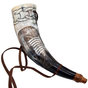 Personalizable respetuoso con el medio ambiente hecho a mano estilo vikingo tallado cuerno pulido Animal diseño cerveza náutico tallado a mano artesanías naturales - Product Image 1