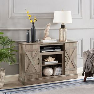 American Retro TV Stand Farmhouse Classic Media Stand with <b>Open</b> and Closed Storage for TVs <b>up</b> to 50" - Product Image 1