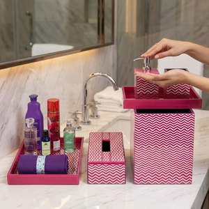 Luxury Bathroom Accessories Set Clear Glass Thick Durable Soap Dispenser <b>Toothbrush</b> <b>Holder</b> Tumbler Soap Dish Modern Washroom - Product Image 3
