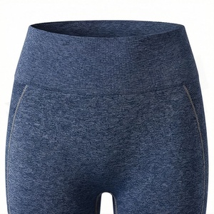 High Quality Nylon Spandex Womens Yoga <b>Leggings</b> Hot Selling Seamless Waist Workout Pants Solid <b>Pattern</b> Customized Color - Product Image 4