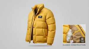 Men's <b>Yellow</b> <b>Puffer</b> <b>Jacket</b> Winter Quilted Warm Stand Collar Full Zip Casual Outdoor <b>Jacket</b> Wholesale One Apex - Product Image 4