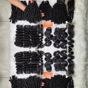 Paquets de cheveux bouclés d'eau vierge vendeur de cheveux humains vietnamiens bruts non traités de couleur naturelle meilleur choix 2024 - Product Image 4