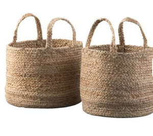 Sac à linge en jute robuste avec poignées en coton, sac de rangement réutilisable - Product Image 4