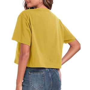 Haut court ample tendance pour femme, manches courtes, style streetwear décontracté, en coton doux et léger, idéal pour l'été - Product Image 4