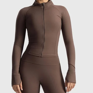 Women's Gym Sports Fitness <b>Jackets</b> Stand Collar Slim Fit Workout Top Full Zipper Long Sleeve <b>Yoga</b> <b>Jacket</b> for Plus Size - Product Image 1