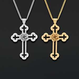 Colgante BOJ RCJ 006 Victoriano Personalizado Rosacruz Hecho a Mano en Plata de Ley, Cruz de la Rosa, Símbolo Alquímico, Precio Bajo en Oferta - Product Image 2