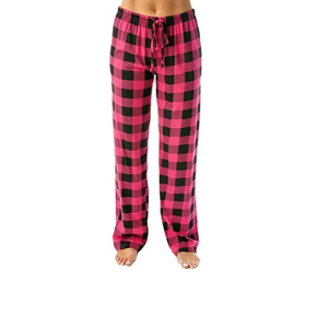 Pantalones de Pijama a Cuadros Buffalo de Color Sólido para Mujer, Ropa de Dormir con Bolsillos, Venta al Por Mayor del Fabricante - Product Image 3