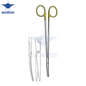 Ciseaux chirurgicaux Toennis Adson 17 cm / 6-3/4 pouces à lame plate/courbée avec inserts en carbure de tungstène TC GOLD - Product Image 4
