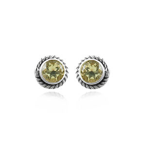 Pendientes redondos con piedras preciosas de citrino natural en plata de ley 925 – Joyería fina hecha a mano para hombres y mujeres - Product Image 6