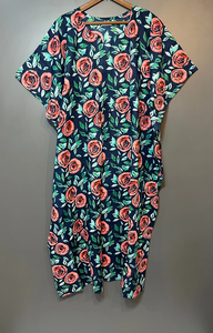 Vestido Kaftan Casual de Verano sin Mangas con Estampado Floral Tropical Digital, de Algodón, para Mujer, Islas del Pacífico Asiático - Product Image 4