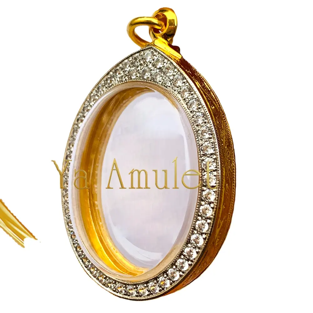 Amulet Case No.817, Italian Gold Case, Embedded With Diamonds, Excellent Quality. Products Ready To Ship From Thailand