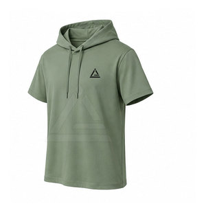 Camisetas Clásicas con Capucha para Hombre, Manga Corta Raglán, Mezcla de Algodón, Cómodas para Entrenamiento, Viajes, Ropa Casual de Verano - Product Image 5