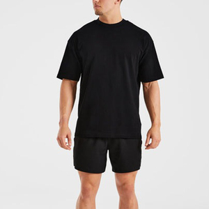 Camiseta Oversize de Algodón Pesado 260GSM para Hombre, Hombros Caídos, Ajuste Holgado, Estilo Urbano Unisex, Casual, Color Liso - Product Image 2