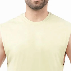 เสื้อกล้ามผู้ชายสีฟ้าอ่อนคุณภาพพรีเมียม สั่งทำโลโก้ได้ คอกลม สีพื้น ผ้าถัก สไตล์ลำลอง - Product Image 3