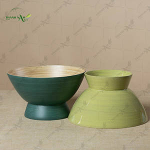 Tazón de Bambú Hecho a Mano con Pedestal, Tazón Decorativo Ecológico para Servir en el Hogar, Restaurante u Hotel - Product Image 4