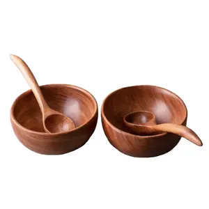 High Quality Natural Finishing Wood Bowls Handmade Design Tabletop Decoration Cookies Serving Bowl Hotel Catering Use Best Sale