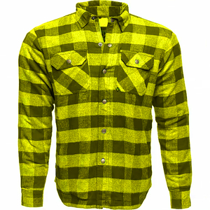 Veste en flanelle pour moto personnalisée OEM, coupe-vent, imprimée, % coton, armurée, noire, grise, à carreaux - Product Image 1