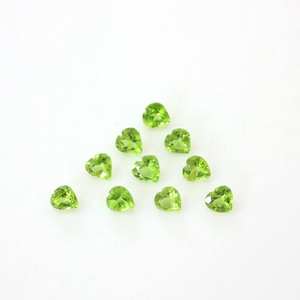 Pierre précieuse naturelle de péridot vert taille cœur, 6 mm, calibrée, pour la fabrication de bijoux - Product Image 6