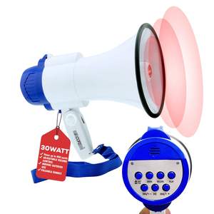 Mini Sirène Mégaphone 30W à Poignée Ergonomique avec Enregistrement de 800 Pieds, Haut-Parleur pour Entraîneurs, Football, Baseball - Product Image 1