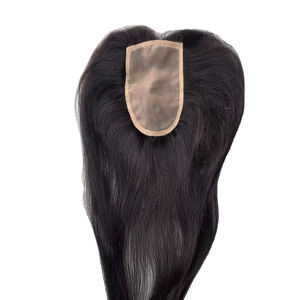 Topper de cheveux humains 2x5 en dentelle pour femmes - Cheveux indiens Remy naturels, ondulations Water Wave et Deep Wave Taz Hair BD - Product Image 3