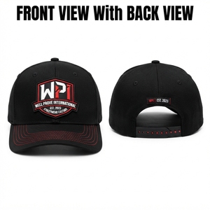 Casquette Trucker 5 Panneaux Noire en Sergé de Coton 280 GSM de Haute Qualité avec Broderie 3D Personnalisée, Logo Patch en Caoutchouc PVC, Maille et Fermeture Snapback Unisexe - Product Image 1