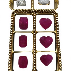 ทับทิมธรรมชาติจากรัฐราชสถาน รูปทรงหัวใจและแปดเหลี่ยมแบบคุชชั่นคัท  หินมีค่าสำหรับทำแหวน - Product Image 1