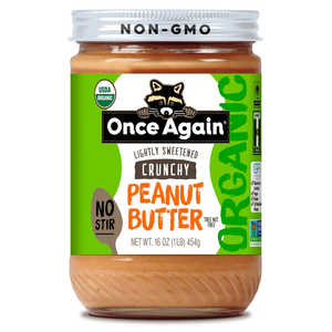 Beurre de cacahuète biologique de haute qualité 16 oz, croquant (sans agitation) par Once Again Nut Butter, à conserver au frais, durée de conservation 18 mois - Product Image 1