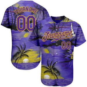 Custom Sublimation Printing V-Neck <b>100</b>% <b>Polyester</b> Baseball Jersey for Kids and Adult Team Work Factory Direct - Product Image 4