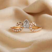 Bague de mariage en argent sterling en forme de V avec diamant taille poire certifié IGI, cadeau de bijoux pour femme, idéal pour les fêtes