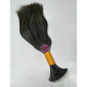 Cheveux humains naturels indiens gris lisses en vrac 100g bruts pour tressage - Product Image 1