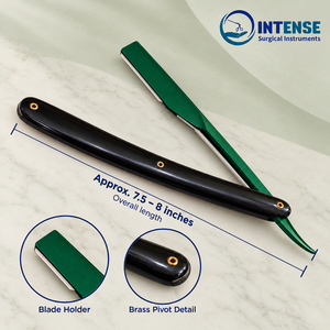 Navaja de Afeitar Profesional Negra de Acero Inoxidable, Cuchillo de Barbería, Herramienta de Aseo para Salón - Product Image 4