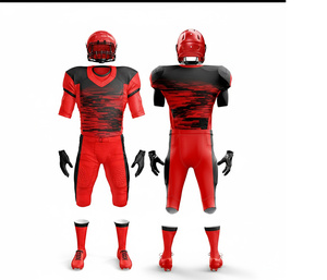 Uniforme de football américain personnalisé |   Ensemble de football avec maillot et pantalon |   Vêtements de sport en polyester respirant - Product Image 1