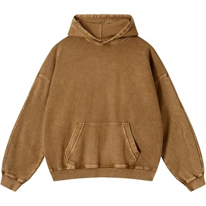 Sweat à capuche pour homme, coupe classique, manches longues, 100% coton, lavage acide, doublure polaire solide de haute qualité, impression personnalisée. - Product Image 1